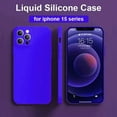 Blue Liquid Silicone Case for iPhone 15 11 12 13 14 Plus Pro Max XS XR