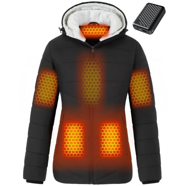 Chaqueta térmica Genovega de forro polar con paquete de baterías para mujer