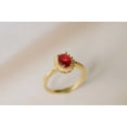thumbnail image 4 of Hitanshu Jewels Oval Cut Red Cubic Zirconia Womens Wedding Band Ring 14K Yellow Gold Finish, 4 of 6