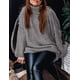 thumbnail image 3 of Suéter PRETTYGARDEN Cuello Alto Tejido Grueso Gris XL, 3 of 8