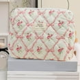 thumbnail image 2 of Large Quilted Cosmetic Bag for Women and Girls Floral Design Travel Toiletry Organizer Cute Makeup Pouch Finishing, 2 of 4