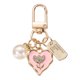 thumbnail image 1 of Encanto de llavero en forma de corazón para mujeres, llavero de bolsa de corazón lindo de metal con tulipanes y perlas para llavero de coche (Rosa/Dorado/Plata), 1 of 6