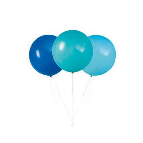 Sarcelle Bleue Ballons Géants en Latex Rond 24" 60.9CM 3Pcs