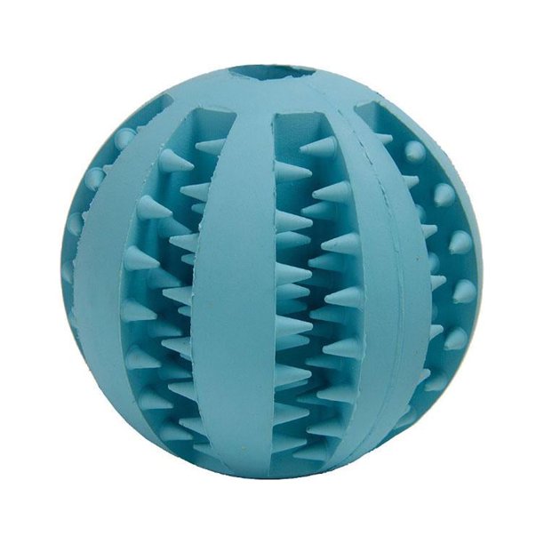 Juguete masticable de goma para cachorros, ideal para la dentición. Bolas de rompecabezas para combatir el aburrimiento. Resistente. Azul_7cm