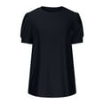 thumbnail image 4 of IROINNID Fashion Women's Short Sleeve Summer Breathable Solid Color Casual Comfy Round Neck Top Pullover T-shirt Spring Saving, 4 of 8