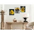 thumbnail image 5 of Sunflower Painting Canvas Wall Art Yellow Flowers Prints, Florals Black White Modern Pictures Framed for Bedroom Bathroom Living Room Spa Salon Home Office Wall Decor, 12"x16"x3 Panels, 5 of 6