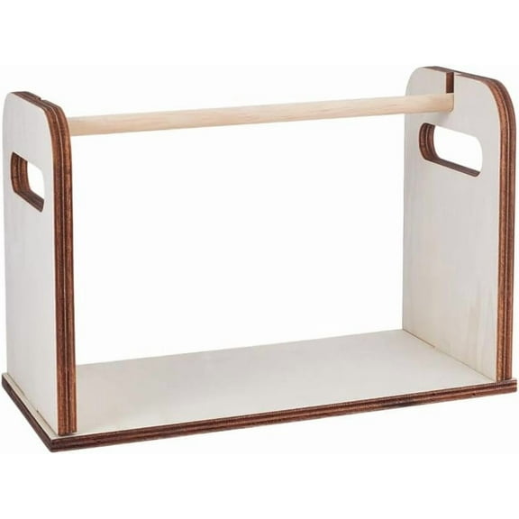 Wooden Spools Holder Sewing Yarn Roll Holder MDF Adjustable Paper Roll Holders Dispenser Thread Rack Spools Organizer for Sewing Threads Multi Spool Thread Stand-9.8x4.7x6 Inch