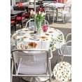 thumbnail image 4 of Outdoor Tablecloth with Umbrella Hole and Zipper, Yellow Spring Floral Round Table Cloth 60 Inch Waterproof Tablecloth, Flowers Leaves Elegant Pastoral Picnic Table Cover for Patio Camping, 4 of 7