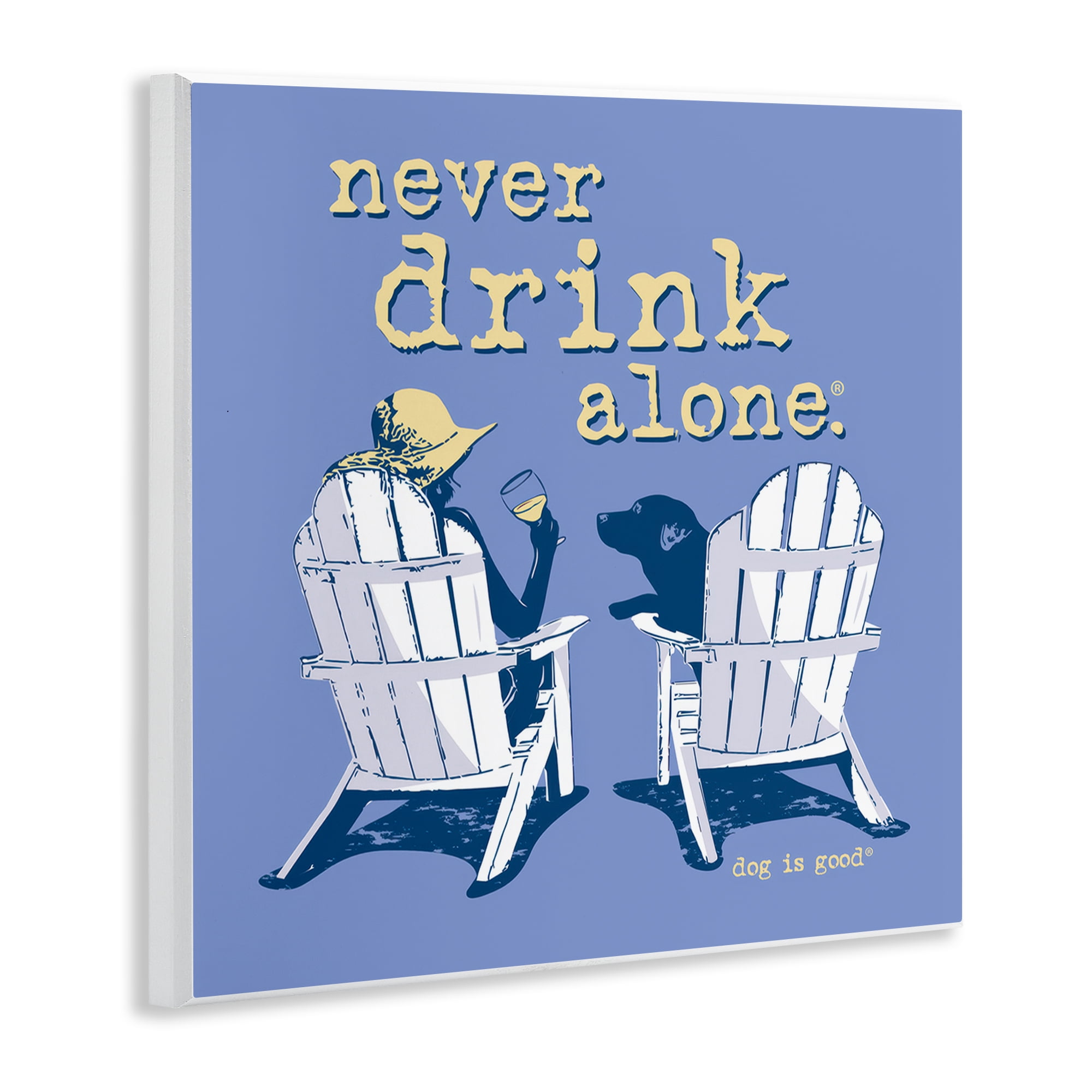 Stupell Industries Girl & Dog Drink Alone Animals Painting Unframed Art Print Wall Art, 12 x 12