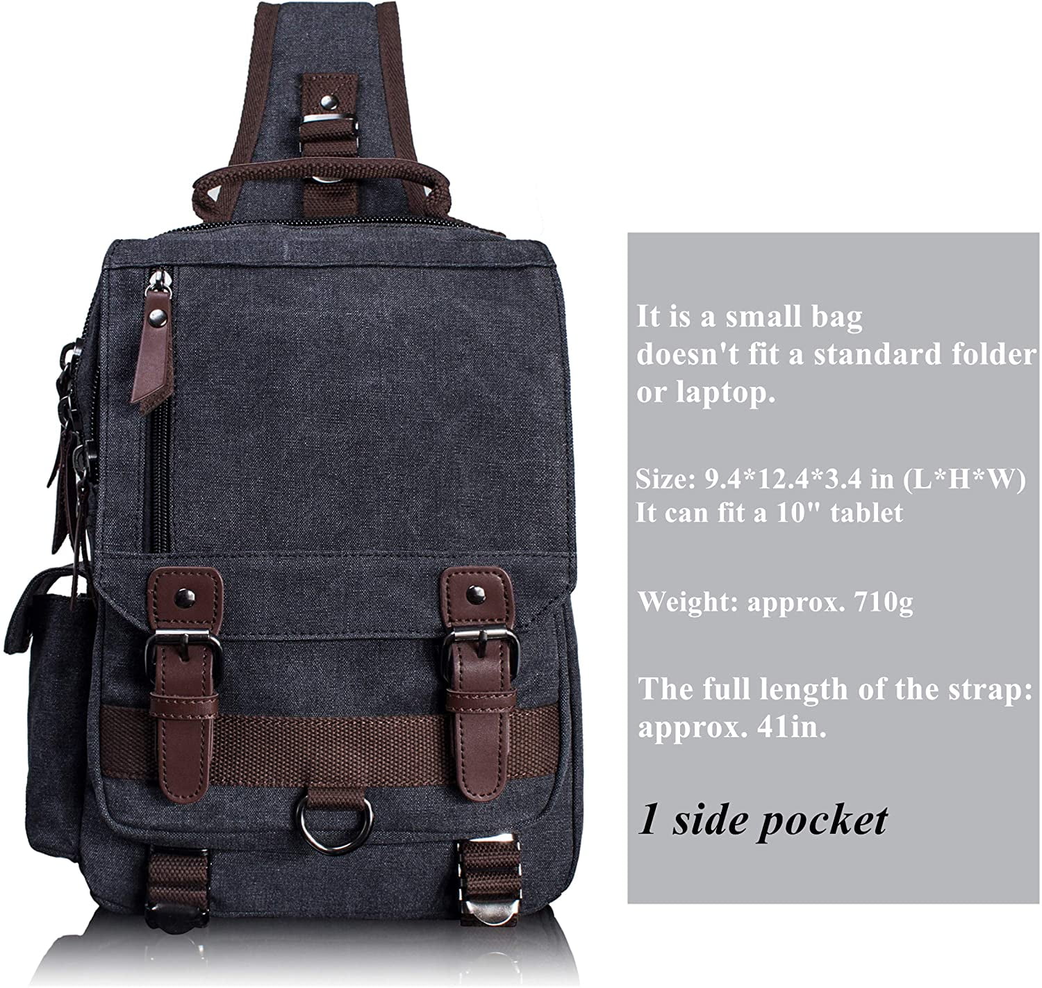 Canvas Cross Body Messenger Bag Shoulder Sling Backpack Travel