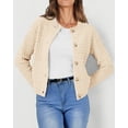 thumbnail image 3 of Suéter PRETTYGARDEN Beige Cardigan de Manga Larga con Botones Talla L, 3 of 6