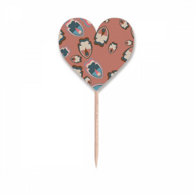Blocs de Couleur Poissons Tropicaux Cure-Dent Drapeaux Coeur Lable Cupcake Pics