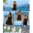 thumbnail image 3 of DOKOTOO Women's Swim Dress Adjustable Straps One Piece Swimsuits Bathing Suits with Pocket Swimwear, 3 of 11