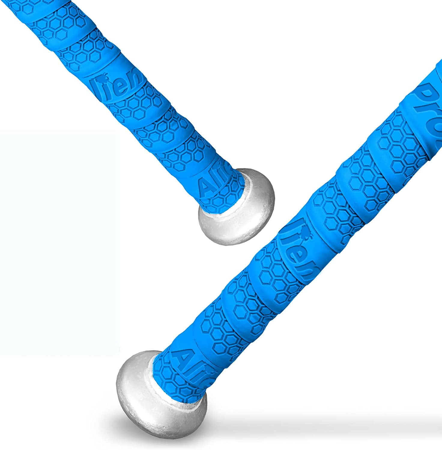 ALIEN PROS Bat Grip Tape for Baseball Blue (2 Grips) – 1.1 mm Precut and Pro Feel Bat Tape – Replacement for Old Baseball bat Grip – Wrap Your Bat for an Epic Home Run
