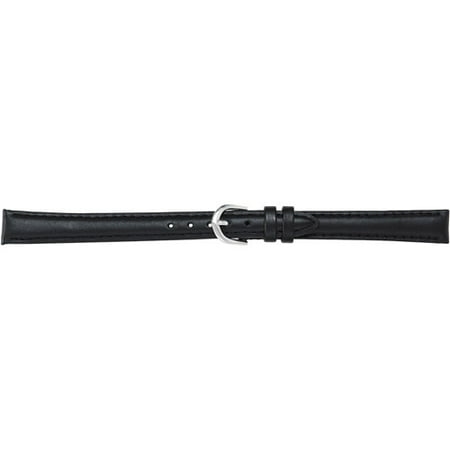 Timex Women's 12mm Padded Genuine-Leather Replacement Watch Band, Black