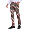 thumbnail image 5 of INSPIRE CHIC Argyle Pattern Pants for Men's Flat Front Retro Trousers Plaid Printed Pants 30 Green Red, 5 of 6