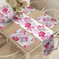 thumbnail image 2 of Ambesonne Floral Table Runner & Placemats, Watercolor Poppy Romance, Placemat 4 pcs + Runner 12"x72", Magenta Pink Grey, 2 of 2