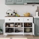 thumbnail image 2 of Keyluv White Buffet Cabinet Storage Sideboard Farmhouse Server Bar Wine Cabinet with 3 Drawers & 3 Doors Adjustable Shelves Cons My Lux Decor Round, 2 of 6