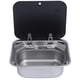 thumbnail image 1 of Fregadero De Acero Inoxidable, Lavabo Para Vehículos Recreativos Con Tapa De Vidrio Templado Con Tapones De Sellado Y Antiobstrucción Para Yates Para Autocaravanas, 1 of 7