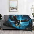 thumbnail image 5 of KLL Night Sky Forest Bald Eagle Print Fleece Throw Blanket, Horizontal Fleece Bedding Cute Soft Blankets Comfy Fleece Flannel Plush Home Decor for Couch & Bed -60"x50", 5 of 9