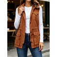 thumbnail image 2 of Women Sleeveless Casual Vest Lightweight Drawstring Jackets with Pockets, 2 of 6