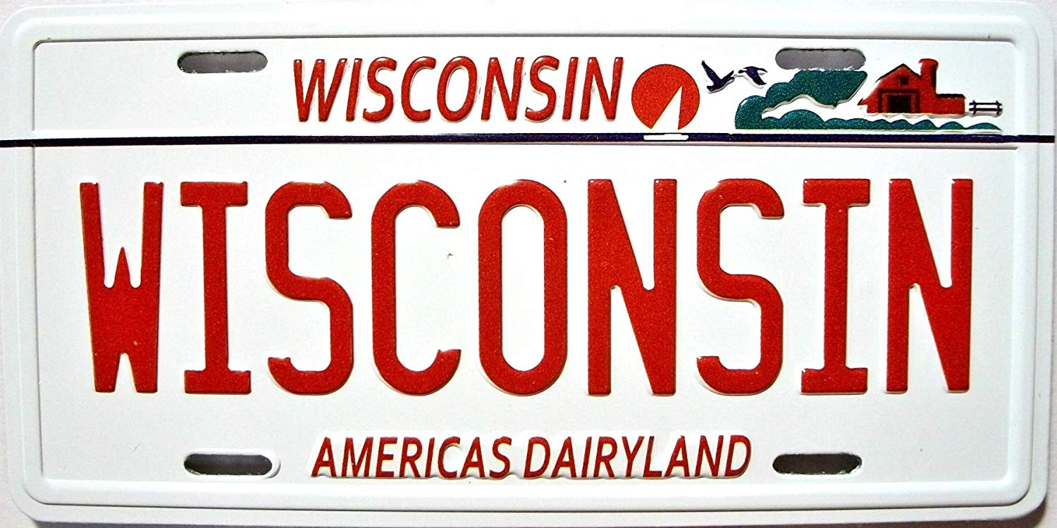 Wisconsin State License Plate Novelty Fridge