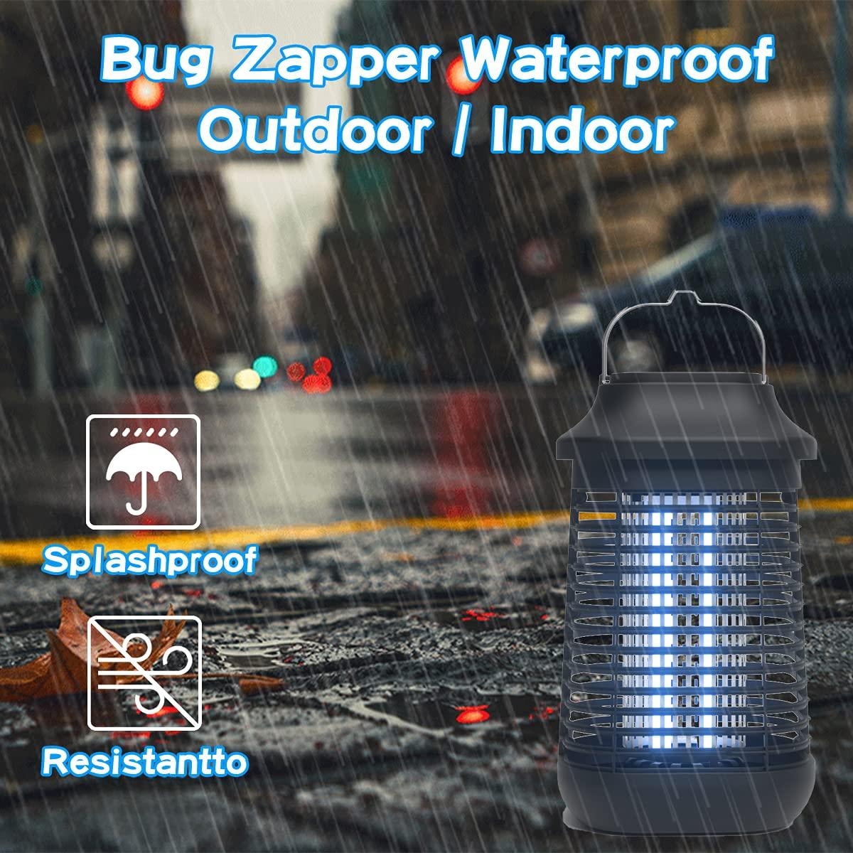 Zapper Outdoor/indoor Mosquito 4200v High-powered Waterproof Electronic Flying 15w Uva Lamp Bulb Fly Traps Patio Killer For Home Kitchen  Backyard