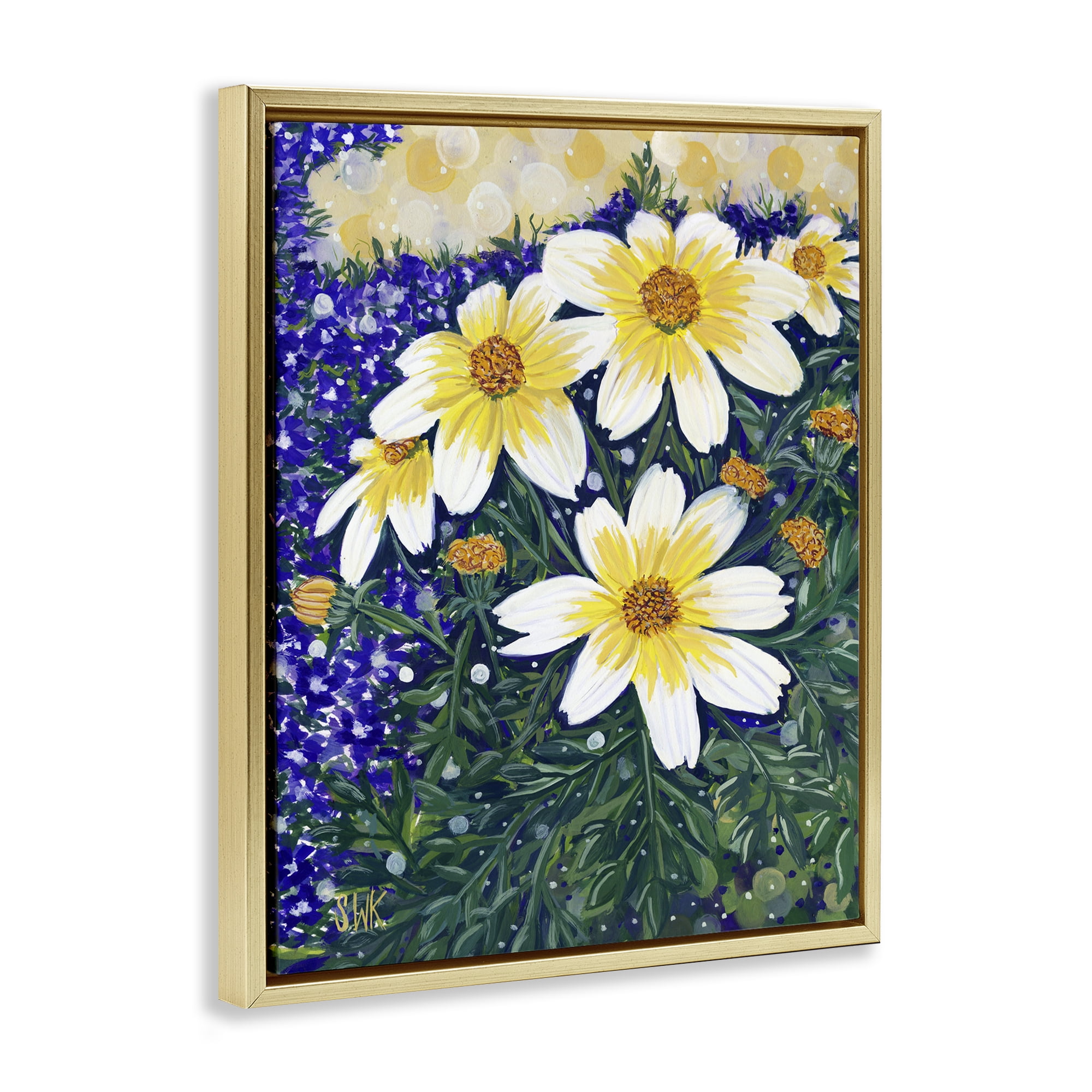 Stupell Industries Summer Garden Cosmos Gold Framed Floater Canvas Wall Art, design by Sarah Waldron Kimball