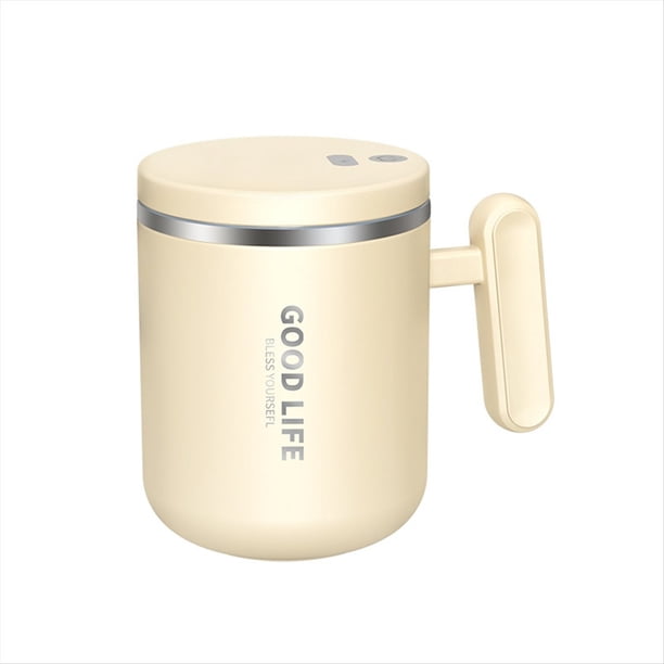 de Café de Acero Inoxidable de 400 Ml con Agitador Automático, Recargable, Eléctrica, Aislada y con Tapa (Como Se Muestra)