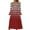 Red, variant on hotojiny Women's Long Sleeve Dresses V Neck Button Up Casual Long Dress Fashion Striped A Line Flowy Dress