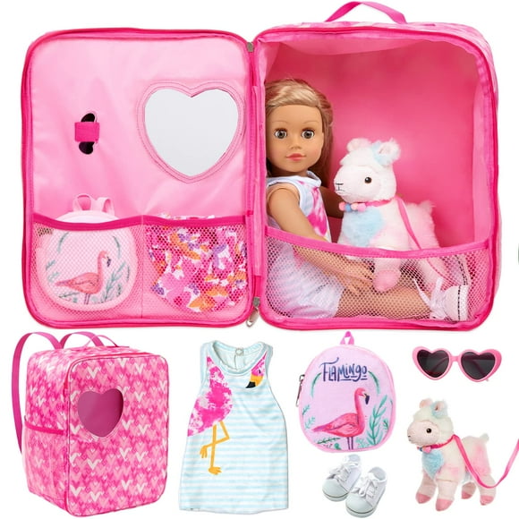 Bolsa portamuñecas Ecore Fun Girl de 18 pulgadas con ropa y acceso