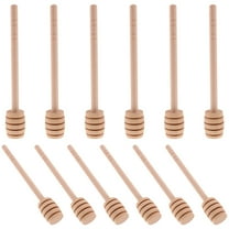 Tineasur Spoon for Honey Wooden Honey Dipper Sticks Khaki 12pcs 5.9X0.9in