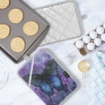 thumbnail image 5 of 2Pack Heat-Resistant Quilted Cotton Potholders - Stylish Kitchen Grips for Hot Pots & Pans Ovens Black Blue Butterfly, 5 of 7