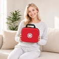 thumbnail image 5 of Hard Shell First Aid Kit, Portable Travel Carrying Red Medical Storage Bag, 1 Pack Lightweight Shockproof Organizer with Handle, for Outdoor Camping Home Office Emergency Medical Supplies Arrangement, 5 of 5