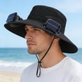 thumbnail image 3 of RICHMJ Solar Powered Fan Hat for Men Women, Wide Brim Hat with 2 Fans UPF 50+, For Outdoor Fishing Beach Sun Hat ,Mountaineering(D), 3 of 7