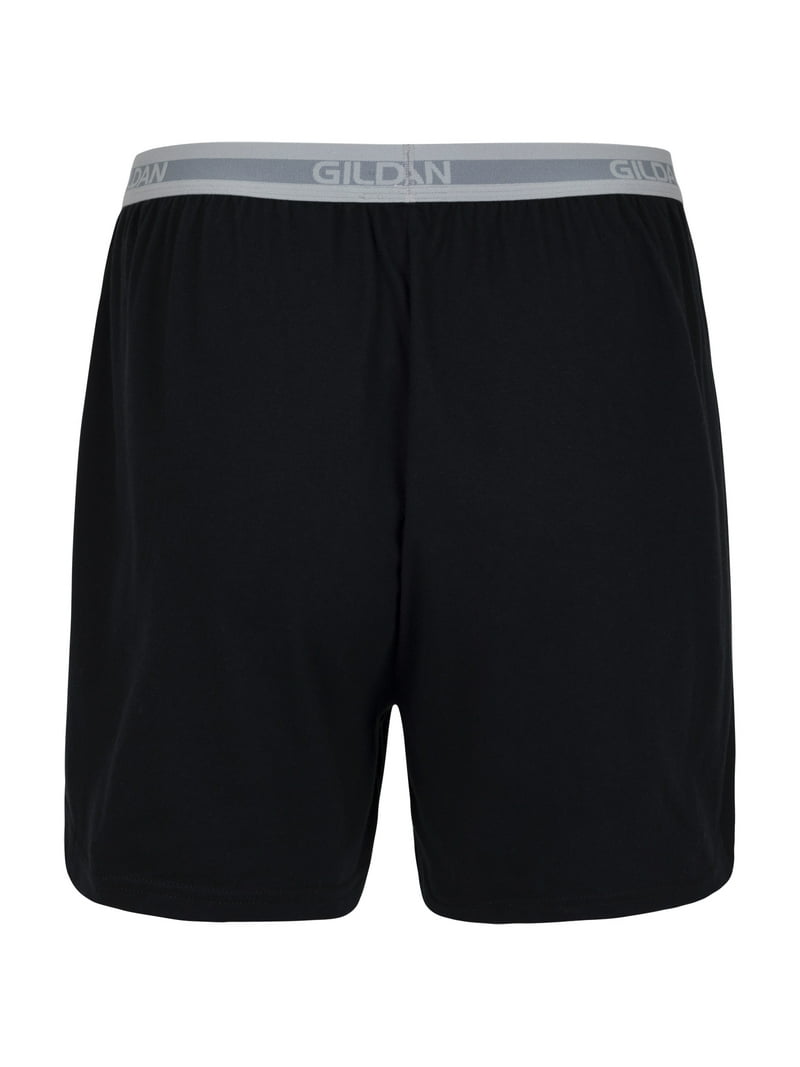 Gildan Heren katoenen stretch lange been boxershort (Pack van 4), Grijs flanel/zwart roet (4-pack), S