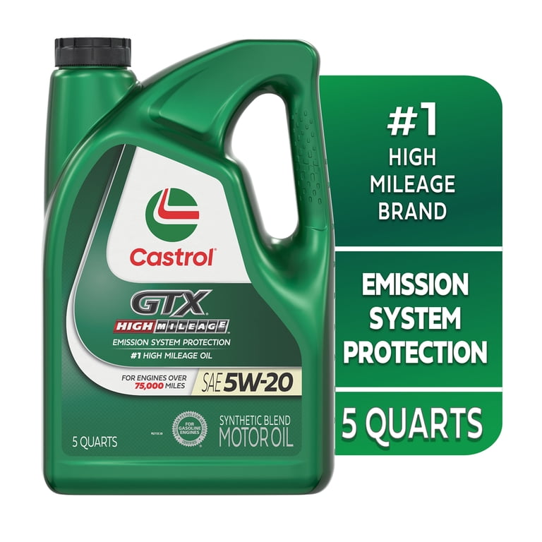 Castrol GTX High Mileage Synthetic Motor Oil 5W-20 Advanced