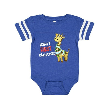 

Inktastic Baby s 1st Christmas Cute Giraffe with Lights Gift Baby Boy or Baby Girl Bodysuit