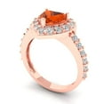 thumbnail image 2 of Halo Engagement Ring for Women - 2.03ct Simulated Red Diamond in 14K Rose Gold Promise Ring, 2 of 6