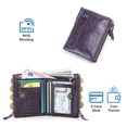 thumbnail image 4 of Contact's Genuine Leather Women Bifold Wallets RFID Blocking (Deep Purple), 4 of 11
