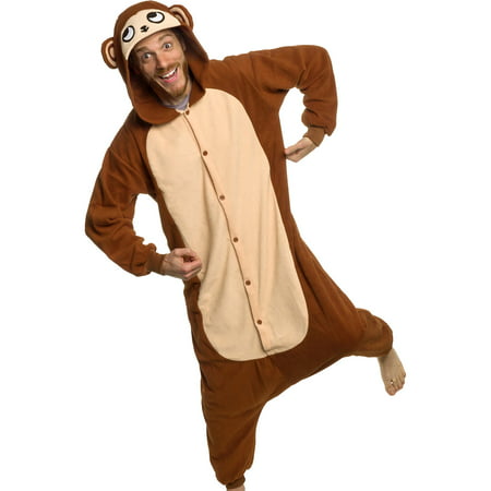 SILVER LILLY Unisex Adult Plush Animal Halloween Costume Pajamas (Monkey)