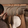 thumbnail image 5 of 5pcs S-Shape Hooks Aluminum Alloy Bedroom Kitchen Multifunctional Hanging Hook Clasp Holder Pants Hats Hanging Storage Hangers (5pcs Gold B), 5 of 7