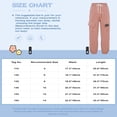 thumbnail image 7 of TiaoBug Kids Girls Cargo Pants Casual Pure Color Trousers Hip Hop Dance Costume4-14 Pink 8, 7 of 7