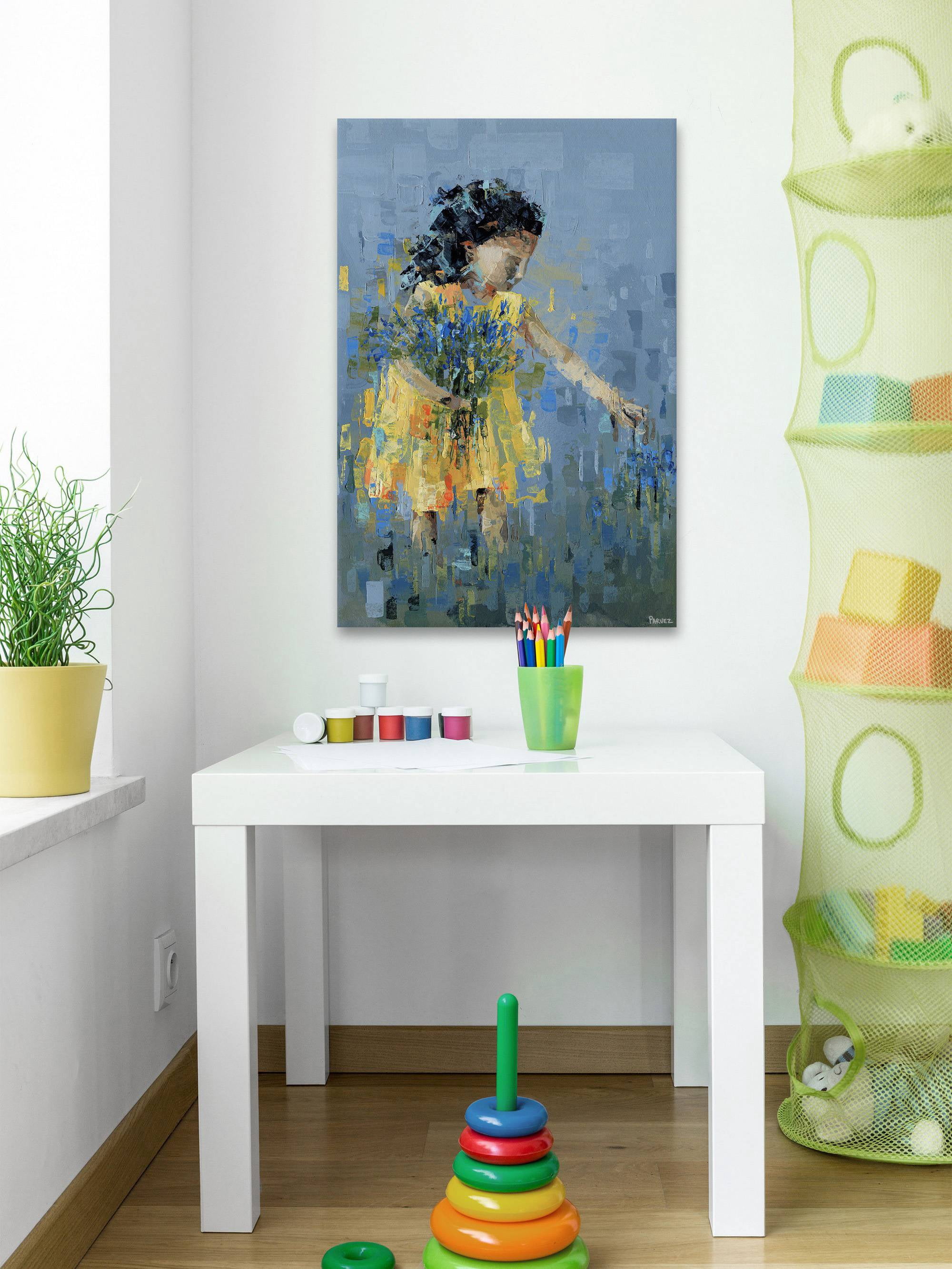 Parvez Taj Flower Picking Canvas Wall Art