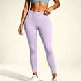 thumbnail image 5 of Seffadzy Women's Yoga Leggings High Waisted Tummy Control Compression Running Workout Gym Pants Purple 2 M, 5 of 7