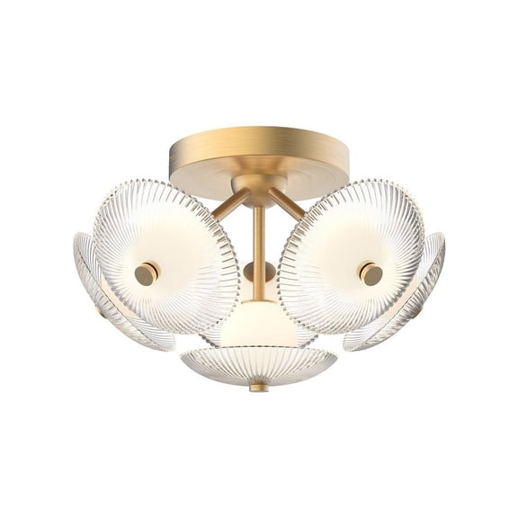FM417606BGCR-Alora Lighting-Hera - 40W 6 LED Flush Mount-9.75 Inches Tall and 15.88 Inches Wide-Brushed Gold Finish