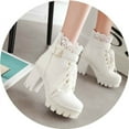 thumbnail image 1 of Botas cortas de primavera, otoño e invierno, para mujer, tacón alto, tacón grueso, con cordones, 1 of 5