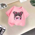 thumbnail image 5 of 2025 Hauts pour Filles, T-Shirts et Chemises Enfant Mignon Imprimé Chandail à Manches Longues pour Graphique Col Rond Court T-Shirt à Manches Courtes T-Shirt à Manches Tee Été Décontracté T-Shirt 2T, 5 of 5