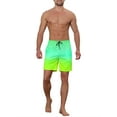 thumbnail image 2 of Unique Bargains Men's Contrast Color Drawstring Waist Beach Swimwear Shorts 30 Green, 2 of 5