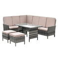 thumbnail image 3 of Costway 5pcs Patio Wicker Rattan Furniture Set Sofa Ottoman Garden Deck W/ Cushion, 3 of 10